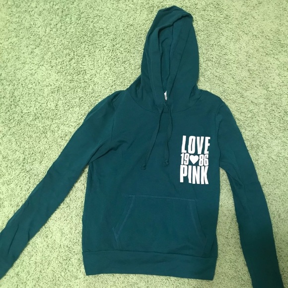 VS PINK TEAL HOODIE - Picture 2 of 3